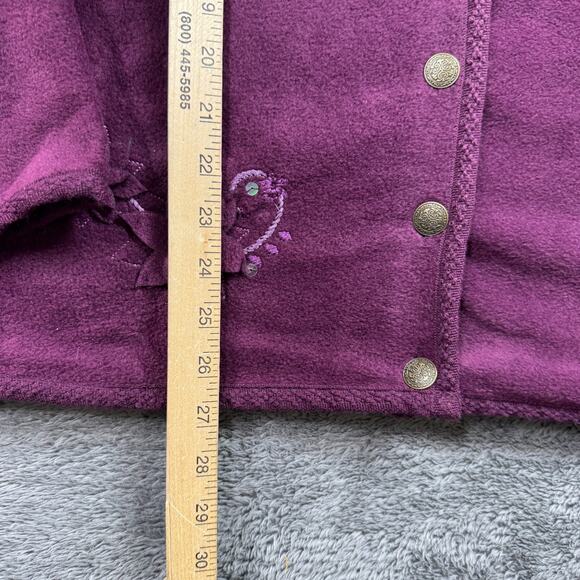 VTG Y2K North Crest Floral Sweater Fleece Cardigan Button Up Womens 14/16W - Picture 7 of 7